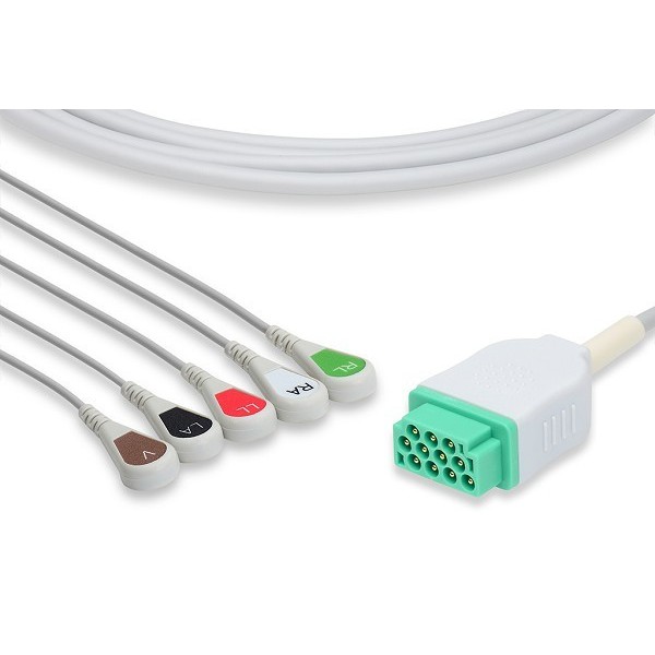Cables & Sensors GE Marquette Direct-Connect ECG Cable - 5 Leads Snap C2586S0